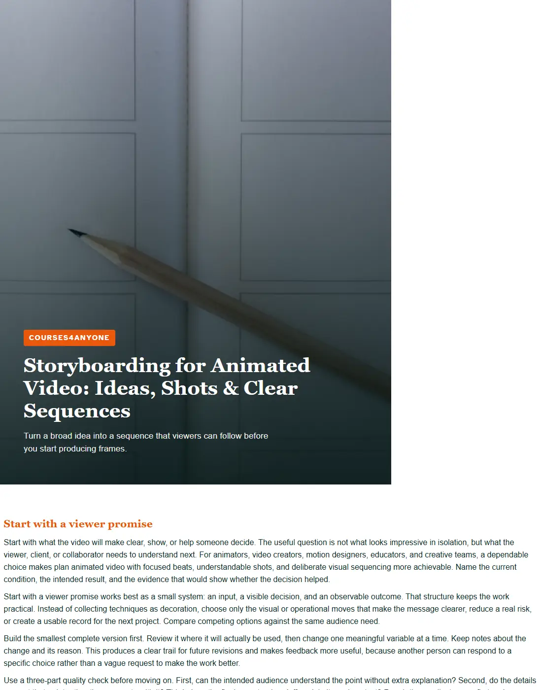Preview of Storyboarding for Animated Video: Ideas, Shots & Clear Sequences